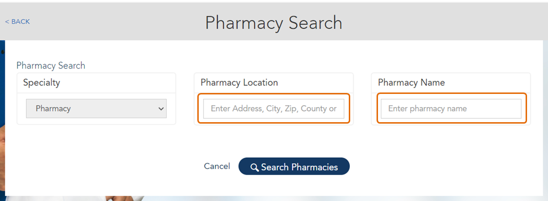 Search for pharmacies by location or name