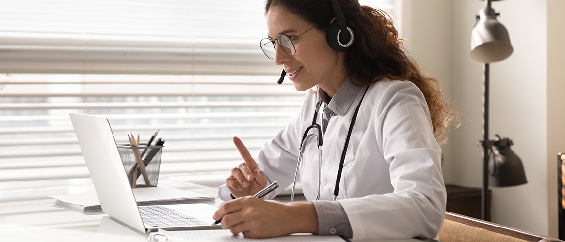 Doctor on telehealth call with patient