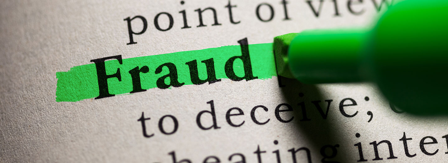 Highlighting the word fraud in green.