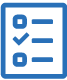 Line art icon of a document with boxes on it, with one checked off